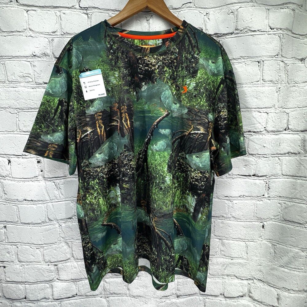 NEW Reel Legends Shirt Men's XL Largemouth Bass Fishing Performance UPF 30